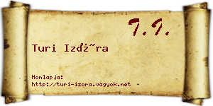 Turi Izóra névjegykártya